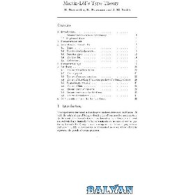 تصویر دانلود کتاب Martin-Lof's Type Theory نظریه تیپ مارتین-لوف