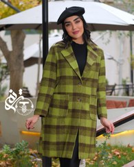 تصویر پالتو چهارخونه پارچه ترک مدل مارال 7075 - سایز Maral 7075 Turkish fabric checkered coat