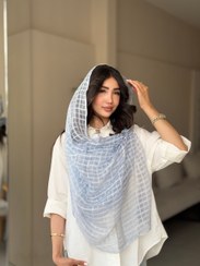 تصویر شال توری چهارخونه 