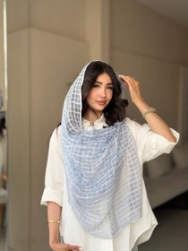 تصویر شال توری چهارخونه 