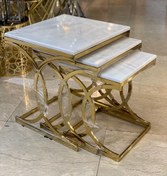 تصویر میز عسلی فلزی ورساج ۳ تکه 