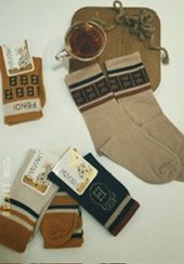 تصویر جوراب ساق بلند زنانه - خردلی فندی 