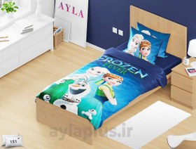 تصویر ست روتختی دخترانه طرح فروزن 4 تکه کد 151 Bedding set for girls, Frozen design, code 151