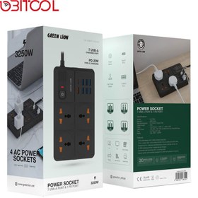 تصویر چند راهی برق گرین لاین مدل Power Socket 7 USB-A Port & 1 PD Port GNPS7UPDUKBK Green Lion GL-PS8B UK Power Socket 7 USB-A Port & 1 PD Port