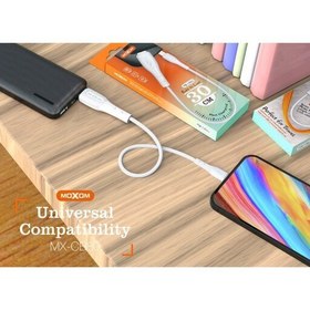 تصویر کابل پاور بانکی USB به microusb موکسوم مدل MX-CB80 - سفید, هفت روز ضمانت تست و اصالت کالا 