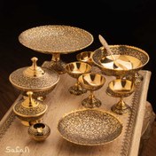 تصویر ست پذیرایی برنجی آنتیک کد 422 