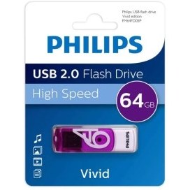 تصویر فلش مموری فیلیپس مدل Philips Vivid ظرفیت 64 گیگابایت Philips Vivid 64GB USB 2.0 Flash Memory