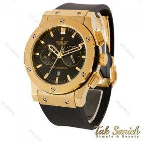 تصویر ساعت هابلوت مردانه طلایی سه موتوره Hublot-4156-G 