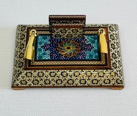 تصویر جا قلمی خاتم رو نقاشی تذهیب 