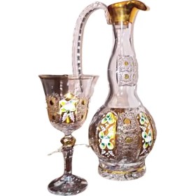 تصویر تنگ و گیلاس کریستال طلایی 