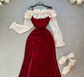 تصویر پیراهن مجلسی پرنسسی 