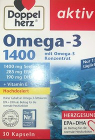 تصویر امگا۳ دوپل هرتز آلمانی 30 تایی Omega 3