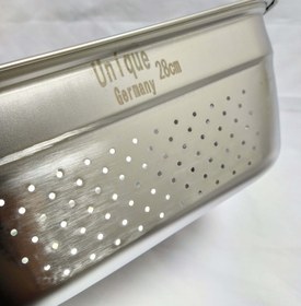 تصویر لگن استیل مربع یونیک سایز ۳۰ Unique square steel