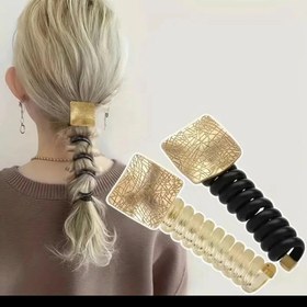 تصویر کش مو فنری طلایی کد ۲۷۲۰ Telephone wire hair band