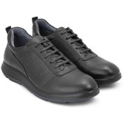 تصویر کفش مردانه چرمی شیما مدل گرند ۰۸ رنگ مشکی 