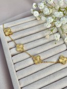 تصویر گردنبند ونکلیف پنج گل طلایی 