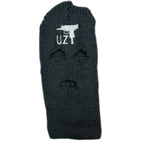 تصویر فیس ماسک بافت گلدوزی دار یوزی - سفید 