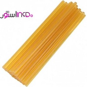 تصویر میله چسب حرارتی (تفنگی) نازک زرد - ضخامت 7 میلیمتر hot melt adhesives 11.2mm - transparent yellow