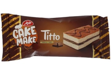 تصویر کیک لایه ای وانیلی با مغز کرم کاکائویی تیتو کیک میک مزمز 