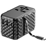 تصویر شارژر دیواری 20 وات پاورولوژی مدل PWC028 Powerology GaN Universal Charger Retractable PWCUQC028