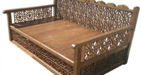 تصویر تخت سنتی چوبی 90*190 کد 240 