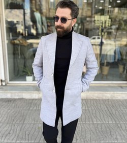 تصویر پالتو مردانه فوتر کوبیده - طوسی / 48 