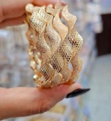 تصویر دستبند طلا روس زنانه مدل شن پاش 