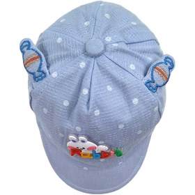 تصویر کلاه نوزادی طرح خرگوش کد 1135 رنگ آبی 