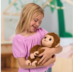 تصویر پک تک عروسک پولیشی میمون بچه من برند little live pets My Baby Monkey Plush Single Pack