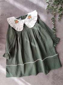 تصویر پیراهن موسلین گلدوزی 