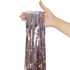 تصویر پرده متالایز رزگلد 