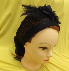 تصویر توربان دانتل گل دار 