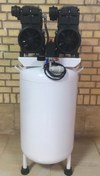 تصویر كمپرسور ١٠٠ ليتري ايستاده سایلنت اویل فری دو موتور ١١٠٠ وات S100-2x1100V 