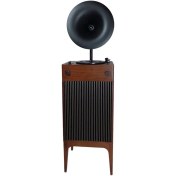 تصویر گرامافون والتر 300 4 کاره قهوه‌ای شیپور مشکی 