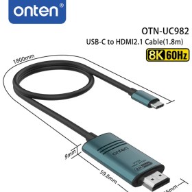 تصویر کابل اونتن مدل onten uc982 USB-C HDMI2.1 