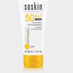 تصویر کرم ضد آفتاب بدون رنگ سسکین Soskin Sun Cream SPF 50 Very High Protection 50ml 