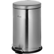 تصویر سطل زباله پدالی سرکوله گنجایش ۲۰ لیتر تمام استیل آرام بند 