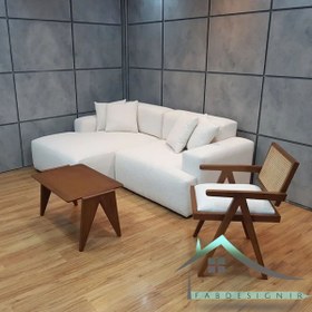 تصویر مبل ال راحتی ۳ نفره با تکی چوبی Luxurysofa-94 