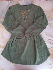 تصویر شومیز مخمل زنانه گردنبند دار 