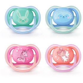 تصویر پستانک 2 عددی 6-18 ماه تک شاخ فرشته Ultra Air اونت Avent ا Baby pacifier code:345/22 Baby pacifier code:345/22