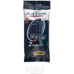 تصویر تیغ اصلاح بیک مدل آستور بسته ۵ عددی دو لبه 