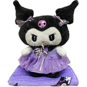 تصویر عروسک پتو دار کرومی سارافن پاپیونی بنفش 