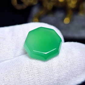 تصویر نگین سنگ عقیق سبز معدنی کد : 34480 