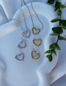 تصویر گردنبند استیل قلبی 