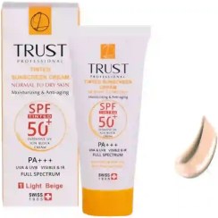 تصویر کرم ضد آفتاب و ضد پیری SPF50 تراست مناسب پوست های نرمال و خشک - بژ روشن 