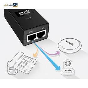 تصویر آداپتور پی او ای شبکه تندا مدل PoE15F ا Tenda PoE15F 10/100Mbps PoE Injector Tenda PoE15F 10/100Mbps PoE Injector