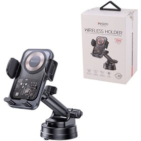 تصویر هولدر و شارژر وایرلس Yesido C307 15W Yesido C307 15W Wireless Car Phone Holder