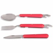 تصویر ست قاشق ، چنگال و چاقوی سفری تاشو Cutlery Set Travel Stainless Steel Spoon and Fork Folding Knife for Camping