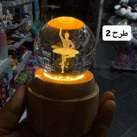 تصویر گوی کریستالی چرخان ۱۰ سانت - طرح 1 