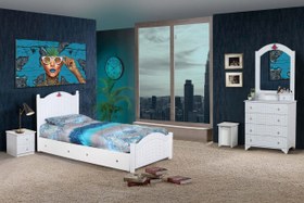 تصویر تخت خواب یک نفره مدل شقایق 